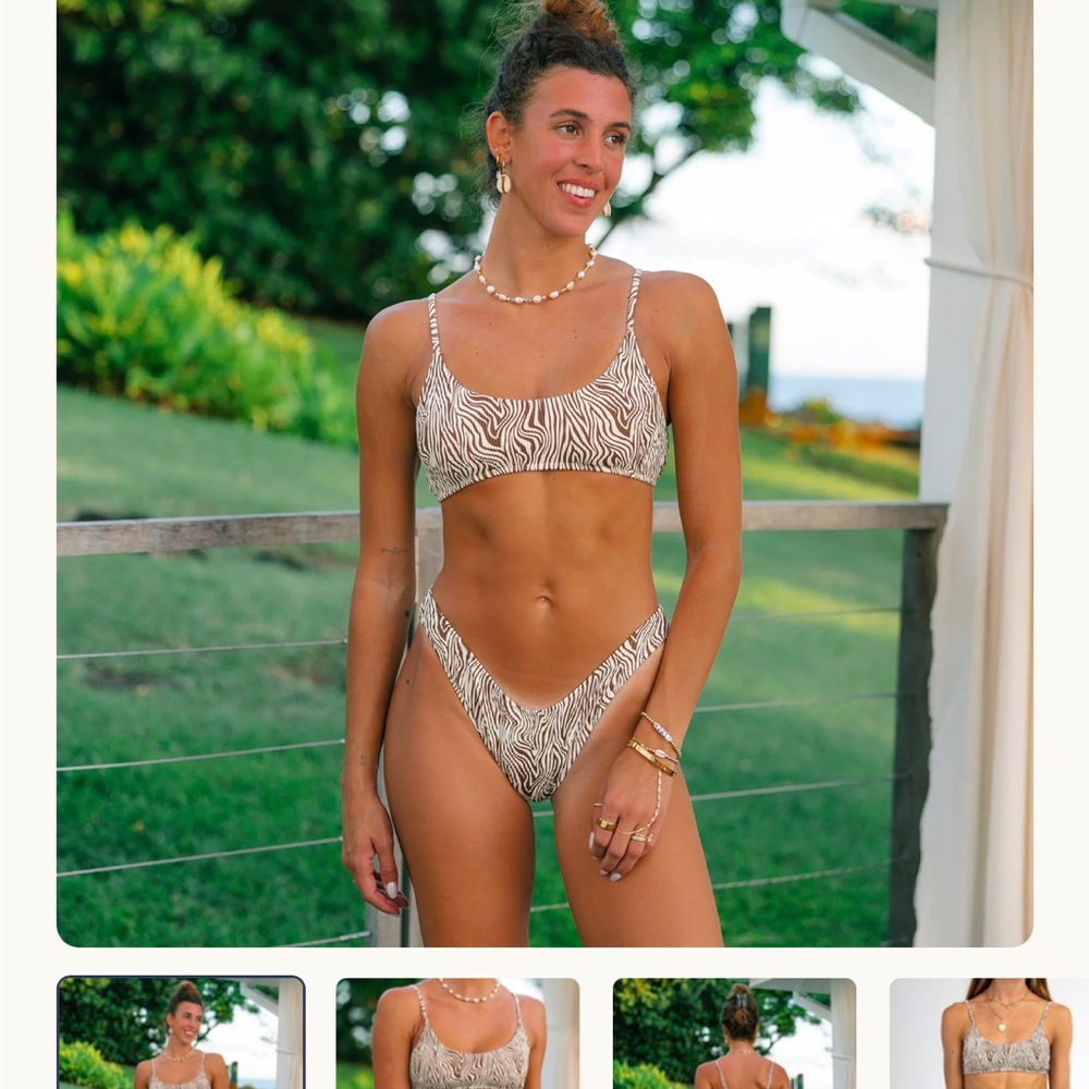Honey Swim Rio Ribbed Bralette + Classic Rio bottoms Set size medium BRAND NEW